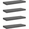Image de Étagère Murale Flottante 4 Pcs Gris Brillant 60x23,5x3,8 Cm Mdf Vidaxl