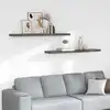 Image de Étagères Murales Flottantes 2 Pcs Gris Brillant 120x23,5x3,8 Cm Vidaxl