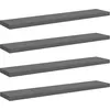 Image de Étagères Murales Flottantes 4 Pcs Gris Brillant 120x23,5x3,8 Cm Vidaxl