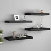 Image de vidaXL Étagères murales flottantes 4 pcs noir 50x235x38 cm MDF 323831