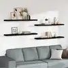 Image de Étagères Murales Flottantes 4 Pcs Noir 120x23,5x3,8 Cm Mdf Vidaxl