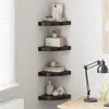 Image de Étagères D'angle Flottantes 4 Pcs Noir Brillant 25x25x3,8cm Mdf Vidaxl