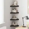 Image de Étagères D'angle Flottantes 4 Pcs Noir 25x25x3,8 Cm Mdf Vidaxl