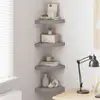 Image de Étagères D'angle Flottantes 4 Pcs Gris 25x25x3,8 Cm Mdf Vidaxl