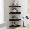Image de Étagères D'angle Flottantes 4 Pcs Noir 35x35x3,8 Cm Mdf Vidaxl