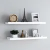 Image de vidaXL Étagères à rebord pour cadre photo 2 pcs Blanc 80x9x3 cm MDF 323930