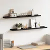Image de Étagères À Rebord Pour Cadre Photo 2 Pcs Noir 80x9x3 Cm Mdf Vidaxl