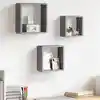 Image de Étagères Murales Sous Forme De Cube 3 Pcs Gris Mdf Vidaxl