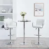 Image de Tabourets De Bar Lot De 2 Blanc Similicuir Vidaxl