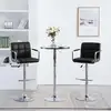 Image de Tabourets De Bar Lot De 2 Noir Similicuir Vidaxl