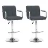 Image de Tabourets De Bar Lot De 2 Gris Similicuir Vidaxl