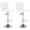 Image de Tabourets De Bar Lot De 2 Blanc Similicuir Vidaxl