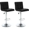 Image de Tabourets De Bar Lot De 2 Noir Similicuir Vidaxl