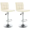Image de Tabourets De Bar Lot De 2 Crème Similicuir Vidaxl