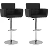 Image de Tabourets De Bar Lot De 2 Noir Similicuir Vidaxl