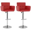 Image de Tabourets De Bar Lot De 2 Rouge Similicuir Vidaxl