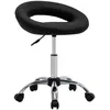 Image de Chaise De Travail Roulante Noir Similicuir Vidaxl