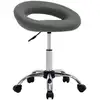 Image de Chaise De Travail Roulante Gris Similicuir Vidaxl