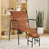 Image de Fauteuil De Relaxation Avec Repose-pied Marron Cuir Véritable Vidaxl