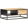Image de Table Basse À Porte Sculptée 90x55x36 Cm Bois De Manguier Brut Vidaxl