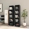 Image de vidaXL Armoires à CD 2 pcs Noir 21x16x935 cm Aggloméré 802697
