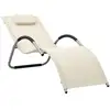 Image de Chaise Longue Textilène Crème Et Gris Vidaxl