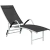 Image de Chaise Longue Textilène Et Aluminium Noir Vidaxl