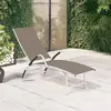 Image de Chaise Longue Textilène Et Aluminium Taupe Vidaxl