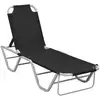 Image de Chaise Longue Aluminium Et Textilène Noir Vidaxl