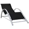 Image de Chaise Longue Textilène Et Aluminium Noir Vidaxl