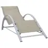 Image de Chaise Longue Textilène Et Aluminium Crème Vidaxl