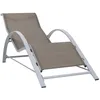 Image de vidaXL Chaise longue textilène et aluminium taupe 310537