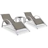 Image de Chaises Longues - VIDAXL - Lot de 2 avec Table - Aluminium - Ergonomique - Extérieur