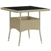 Image de Table À Dîner D'extérieur Beige Résine Tressée Et Verre Vidaxl