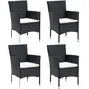 Image de Chaises À Manger De Jardin Lot De 4 Résine Tressée Noir Vidaxl