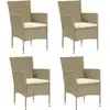 Image de Chaises À Manger De Jardin Lot De 4 Résine Tressée Beige Vidaxl