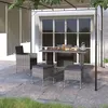 Image de Jeu De Chaise Et Tabouret De Jardin 4 Pcs Résine Tressée Gris Vidaxl