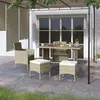 Image de Jeu De Chaise Et Tabouret De Jardin 4 Pcs Résine Tressée Beige Vidaxl