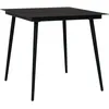 Image de Table À Dîner De Jardin Noir 80x80x74 Cm Acier Et Verre Vidaxl