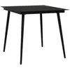 Image de vidaXL Table à dîner de jardin Noir 80x80x74 cm Acier et verre