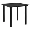 Image de Table À Dîner De Jardin Noir 80x80x74 Cm Acier Et Verre Vidaxl