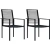 Image de Chaises De Jardin Lot De 2 Rotin Pvc Noir Vidaxl