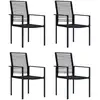 Image de Chaises De Jardin Lot De 4 Rotin Pvc Noir Vidaxl