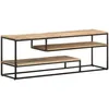 Image de Meuble Tv 130x30x45 Cm Bois De Manguier Brut Vidaxl