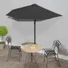 Image de Parasol De Balcon Avec Mât En Aluminium Noir 270x144x222cm Demi Vidaxl