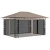 Image de Belvédère Avec Moustiquaire 4x3x2,73 M Taupe 180 G/m² Vidaxl