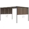 Image de Belvédère De Jardin Avec Rideau Latéral 4x3x2,25 M Taupe Vidaxl