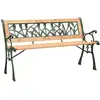 Image de Banc De Jardin 122 Cm Fonte Et Bois De Sapin Massif Vidaxl