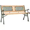 Image de Banc De Jardin 122 Cm Fonte Et Bois De Sapin Massif Vidaxl