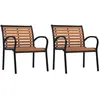 Image de vidaXL Chaises de jardin 2 pcs Acier et WPC Noir et marron